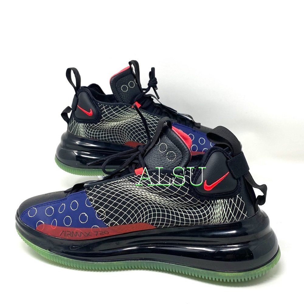 Nike Air Max 720 Waves Leather Blue Mens Sneakers - Picture 4 of 12